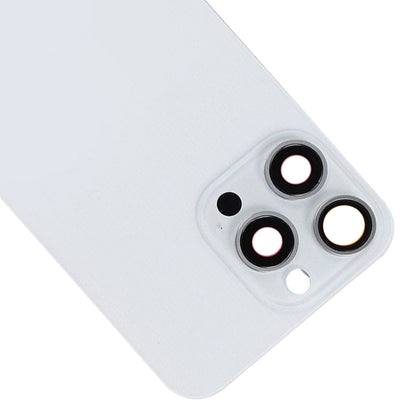 For iPhone 15 Pro Max Glass Battery Back Cover with Flash Bracket + Wireless Charging Module(White) by buy2fix
