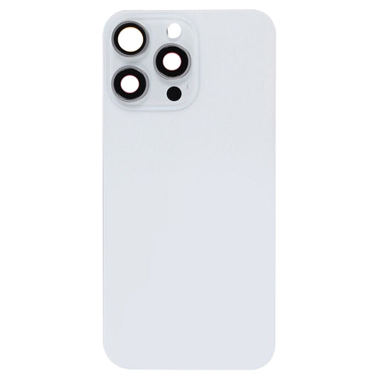 For iPhone 15 Pro Glass Battery Back Cover with Flash Bracket + Wireless Charging Module(White) by buy2fix
