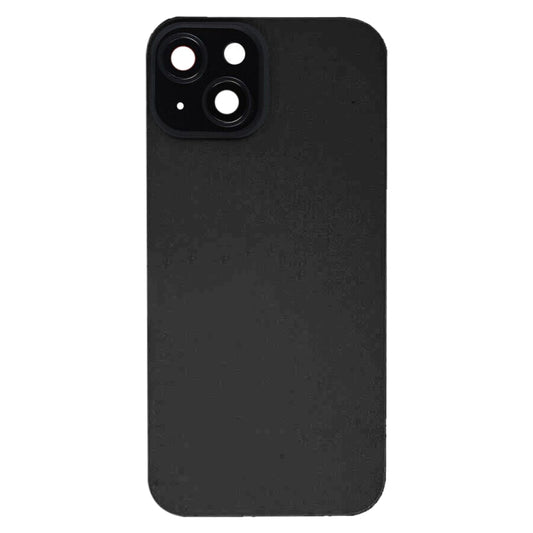 For iPhone 15 Glass Battery Back Cover with Flash Bracket + Wireless Charging Module(Black) by buy2fix