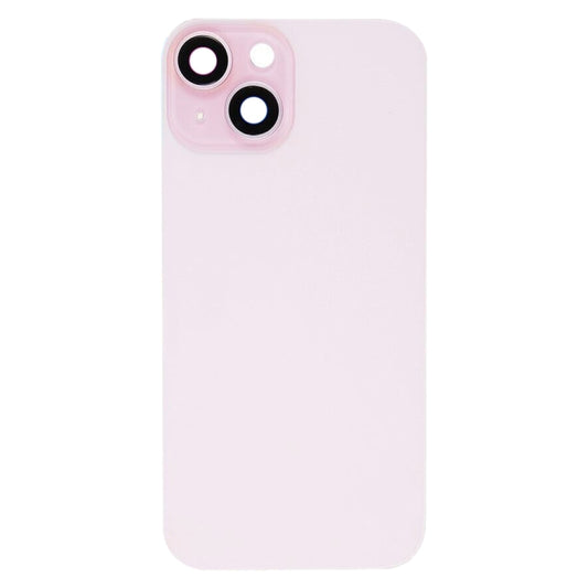 For iPhone 15 Glass Battery Back Cover with Flash Bracket + Wireless Charging Module(Pink) by buy2fix