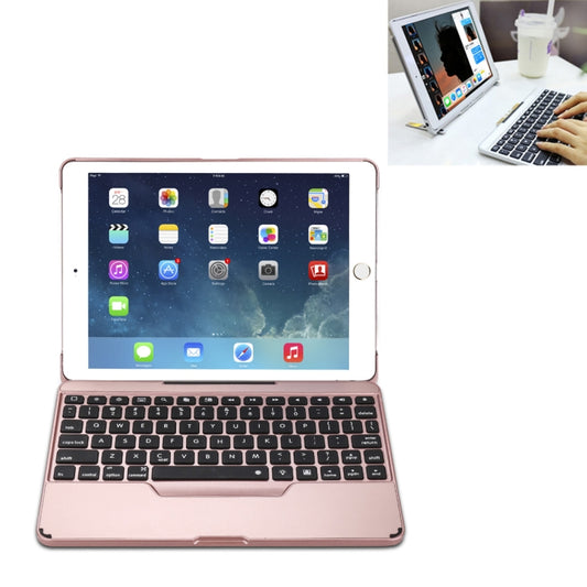 F611 Detachable Colorful Backlight Aluminum Backplane Wireless Bluetooth Keyboard Tablet Case for iPad Air 2 / 9.7 (2018) / 9.7 inch (2017) / Air / Pro 9.7 inch (Rose Gold) - Universal by buy2fix | Online Shopping UK | buy2fix