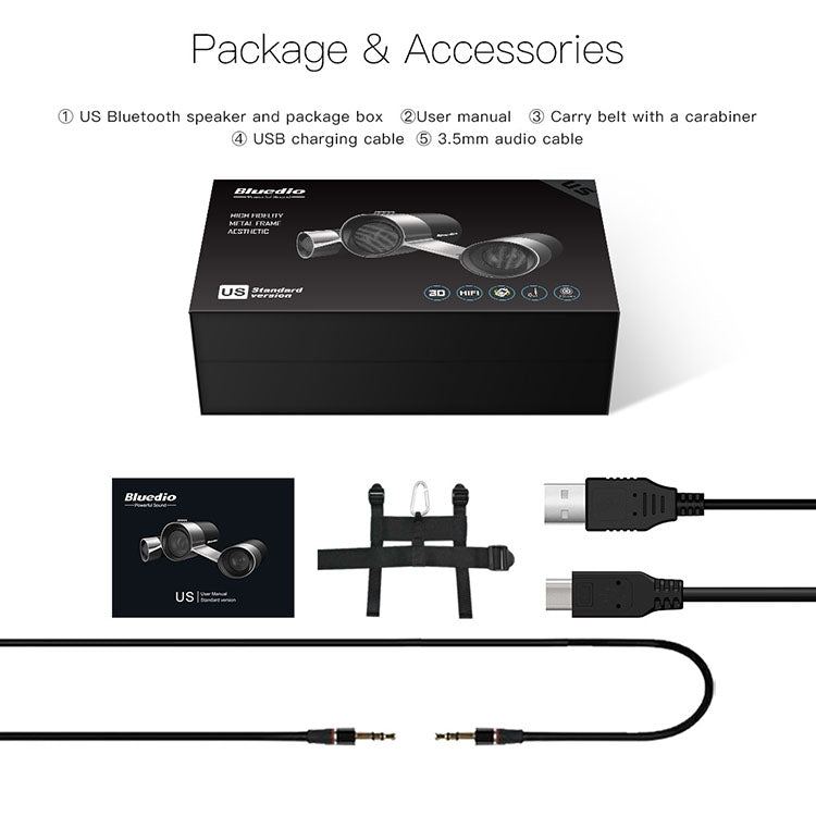 Bluedio US Wireless Bluetooth Satellite Speaker System with Mic(Black) - Desktop Speaker by Bluedio | Online Shopping UK | buy2fix