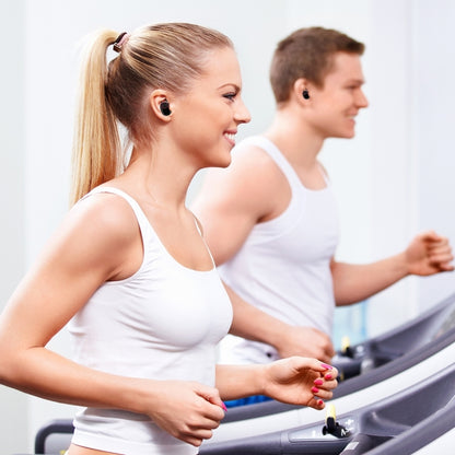 BTH-V5 DSP Noise Cancelling Earbuds Sports Wireless Bluetooth V5.0  Headset with Charging Case, Compatible with iPhone and Android(Black) - Bluetooth Earphone by buy2fix | Online Shopping UK | buy2fix