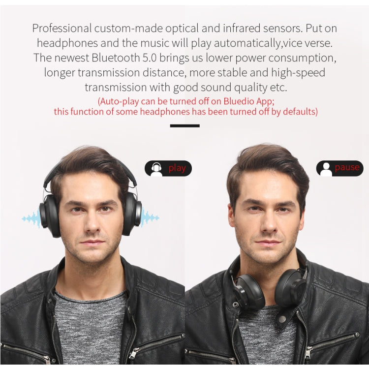 Bluedio TMS Bluetooth Version 5.0 Headset Bluetooth Headset Can Connect Cloud Data to APP(Black) - Headset & Headphone by Bluedio | Online Shopping UK | buy2fix