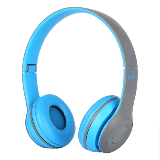 P47 Foldable Wireless Bluetooth Headphone with 3.5mm Audio Jack, Support MP3 / Call(Blue) by buy2fix