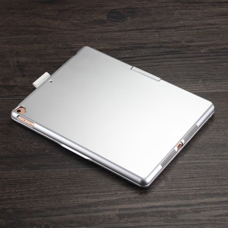 F102AS For iPad 10.2 inch Colorful Backlit Rotatable Bluetooth Keyboard Leather Tablet Case with Pen Slot Function (Silver) by buy2fix