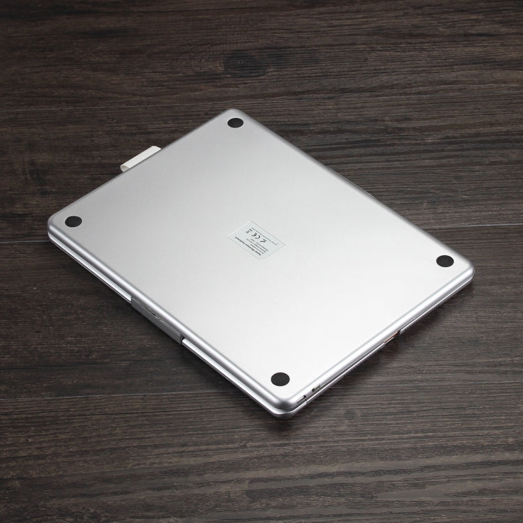 F102AS For iPad 10.2 inch Colorful Backlit Rotatable Bluetooth Keyboard Leather Tablet Case with Pen Slot Function (Silver) by buy2fix