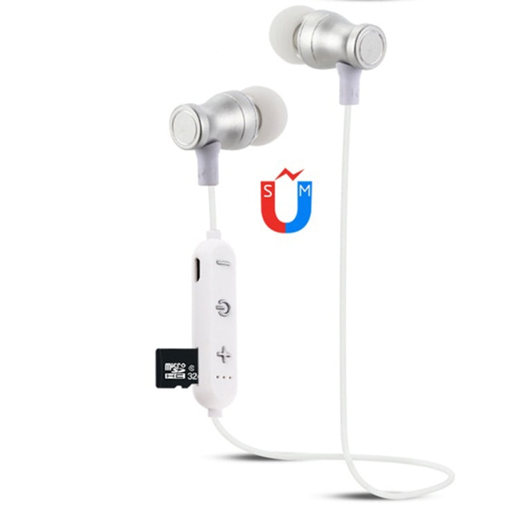 F11 Bluetooth 4.2 Hanging Neck Design Bluetooth Headset, Support Music Play & Switching & Volume Control & Answer(Silver) - Neck-mounted Earphone by buy2fix | Online Shopping UK | buy2fix