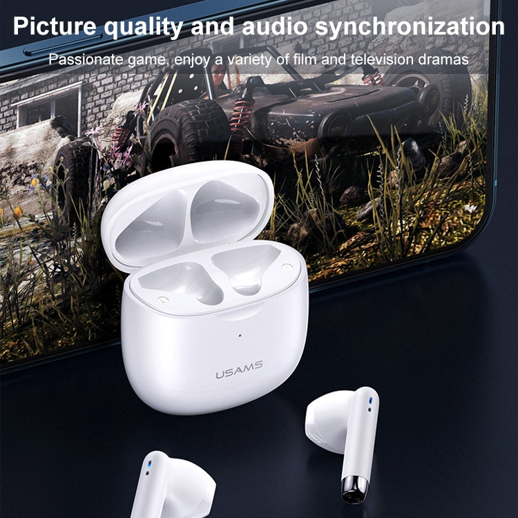 USAMS-IA04 Zero Sense Series Wireless Bluetooth 5.0 Mini TWS Earphone with Charging Box (White) - Bluetooth Earphone by USAMS | Online Shopping UK | buy2fix