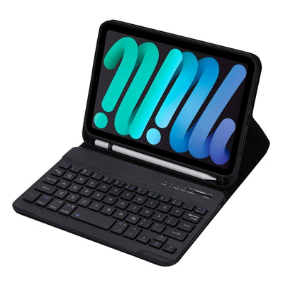 C06B Ultra-thin Candy Colors Bluetooth Keyboard Tablet Case for iPad mini 6, with Stand & Pen Slot (Black) - For iPad mini by buy2fix | Online Shopping UK | buy2fix