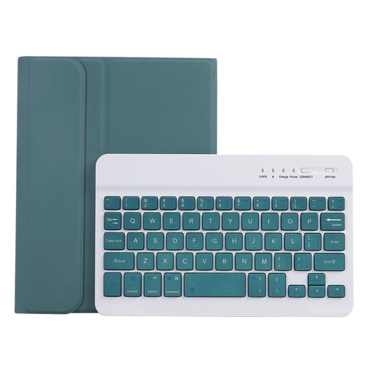 C06B Ultra-thin Candy Colors Bluetooth Keyboard Tablet Case for iPad mini 6 / mini 7 , with Stand & Pen Slot (Dark Green) by buy2fix