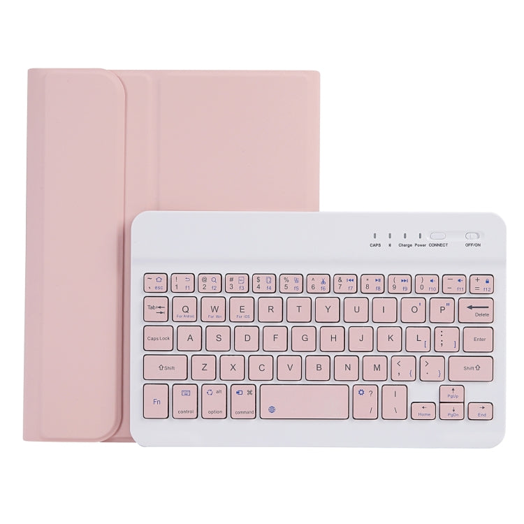 C06B Ultra-thin Candy Colors Bluetooth Keyboard Tablet Case for iPad mini 6 / mini 7 , with Stand & Pen Slot (Pink) by buy2fix