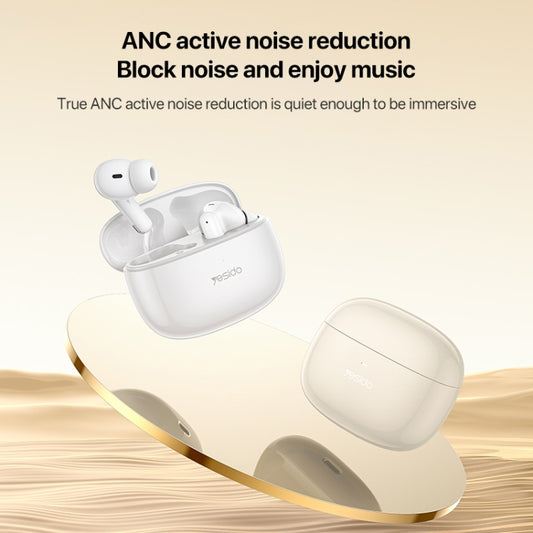 Yesido TWS28 ANC+ENC Dual Noise Reduction Smart TWS Wireless Bluetooth Earphone (White) by Yesido