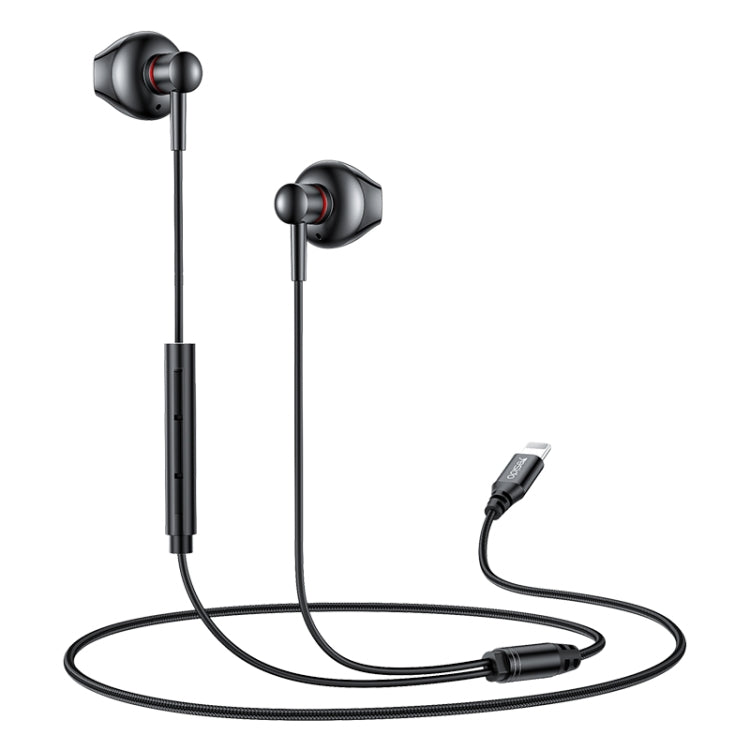 Yesido YH48 8 Pin Metal Line-Control In-Ear Wired Earphone, Length: 1.2m (Black) - In Ear Wired Earphone by Yesido | Online Shopping UK | buy2fix