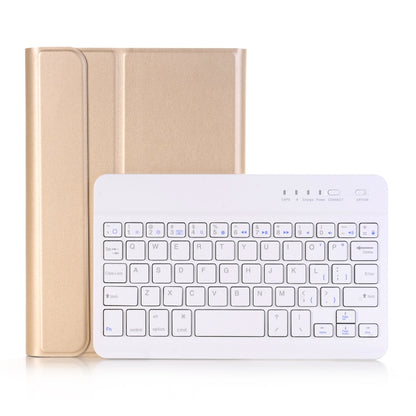 A05 Bluetooth 3.0 Ultra-thin ABS Detachable Bluetooth Keyboard Leather Tablet Case for iPad mini 5, with Holder(Gold) by buy2fix