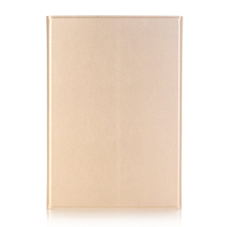 A05 Bluetooth 3.0 Ultra-thin ABS Detachable Bluetooth Keyboard Leather Tablet Case for iPad mini 5, with Holder(Gold) by buy2fix