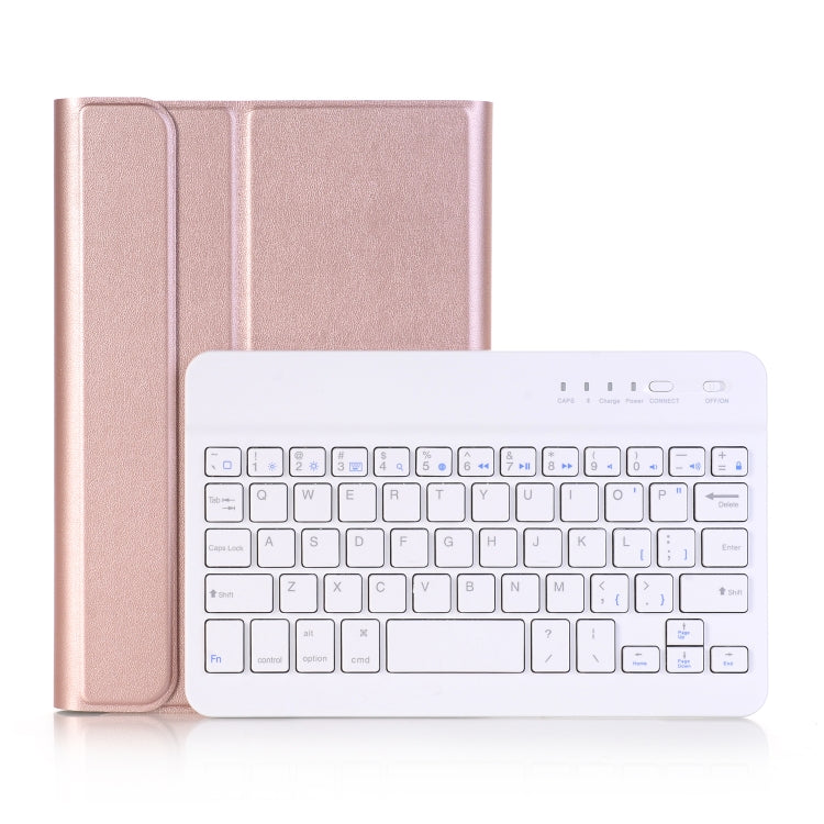 A05 Bluetooth 3.0 Ultra-thin ABS Detachable Bluetooth Keyboard Leather Tablet Case for iPad mini 5, with Holder(Rose Gold) - For iPad mini by buy2fix | Online Shopping UK | buy2fix