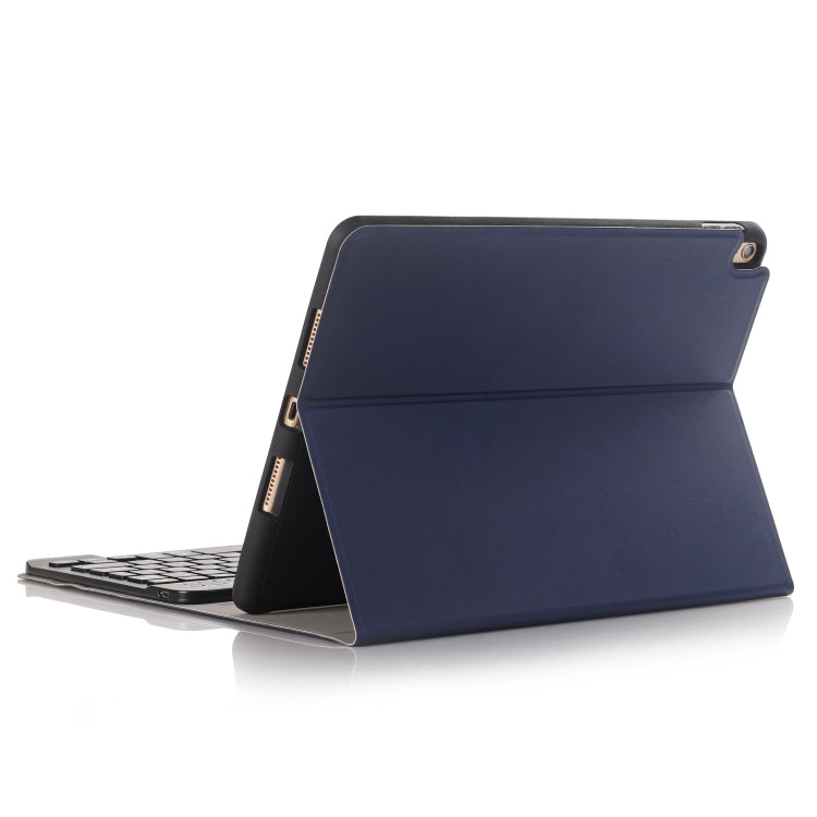 A09B Bluetooth 3.0 Ultra-thin ABS Detachable Bluetooth Keyboard Leather Tablet Case for iPad Air / Pro 10.5 inch (2019), with Pen Slot & Holder (Dark Blue) by buy2fix