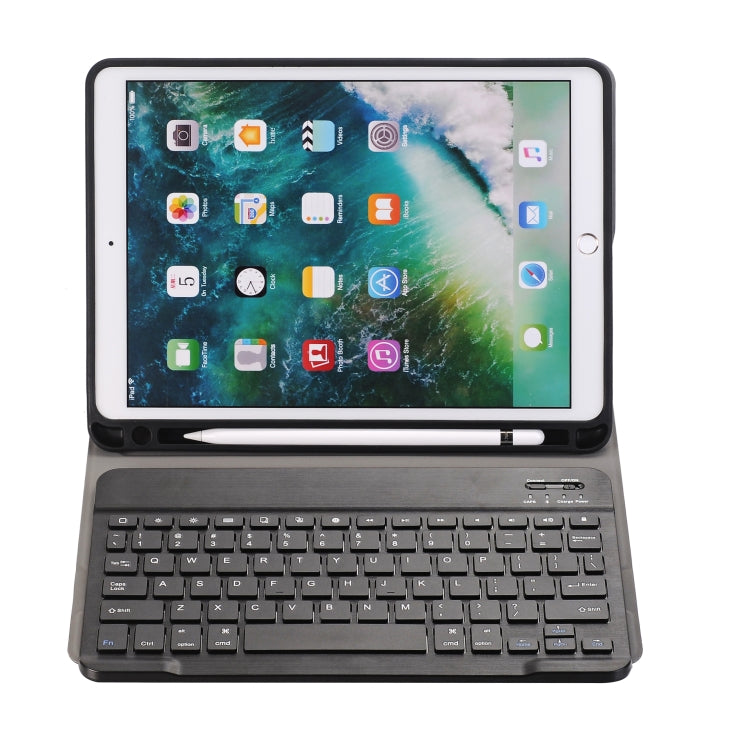 A09B Bluetooth 3.0 Ultra-thin ABS Detachable Bluetooth Keyboard Leather Tablet Case for iPad Air / Pro 10.5 inch (2019), with Pen Slot & Holder (Dark Blue) by buy2fix