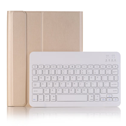 A09B Bluetooth 3.0 Ultra-thin ABS Detachable Bluetooth Keyboard Leather Tablet Case for iPad Air / Pro 10.5 inch (2019), with Pen Slot & Holder (Gold) by buy2fix