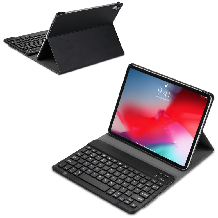 A11 Bluetooth 3.0 Ultra-thin ABS Detachable Bluetooth Keyboard Leather Tablet Case for iPad Pro 11 inch （2018）, with Holder (Black) - For iPad Pro by buy2fix | Online Shopping UK | buy2fix