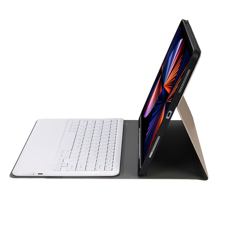 A12B Bluetooth 3.0 Ultra-thin Detachable Bluetooth Keyboard Leather Tablet Case for iPad Air 13 2024 / 2025 / Pro 12.9 inch 2022 / 2021 / 2020 / 2018, with Pen Slot & Holder(Gold) by buy2fix