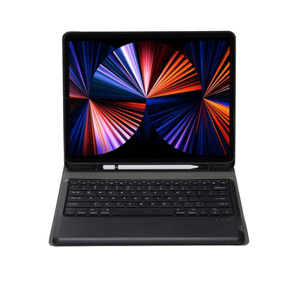 A12B Bluetooth 3.0 Ultra-thin Detachable Bluetooth Keyboard Leather Tablet Case for iPad Air 13 2024 / 2025 / Pro 12.9 inch 2022 / 2021 / 2020 / 2018, with Pen Slot & Holder(Gold) by buy2fix