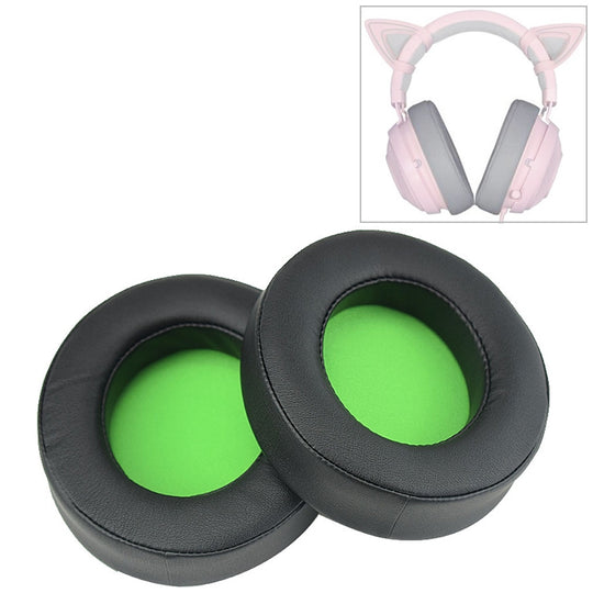 2 STÜCKE Für Razer Kraken 7.1 V2 Pro Kopfhörerkissen Schwamm Grün Netzabdeckung Ohrenschützer Ersatzohrpolster