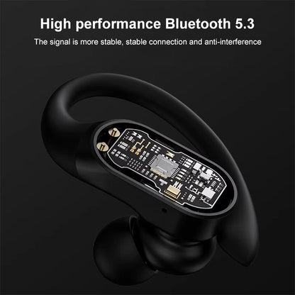 Lenovo LP75 IPX5 Waterproof Ear-mounted Bluetooth Earphone with LED Digital Display (Black) - Bluetooth Earphone by Lenovo | Online Shopping UK | buy2fix