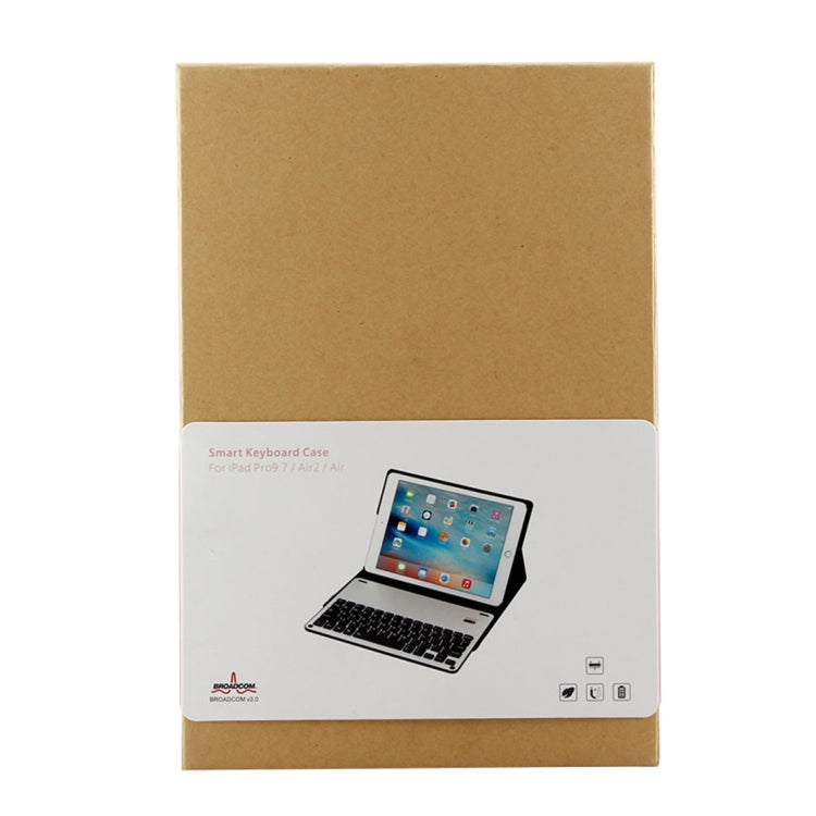 FT-1038B Detachable Bluetooth 3.0 Aluminum Alloy Keyboard + Lambskin Texture Leather Tablet Case for iPad Air / Air 2 / iPad Pro 9.7 inch, with Water Repellent / Three-gear Angle Adjustment / Magnetic / Sleep Function (Pink) by buy2fix