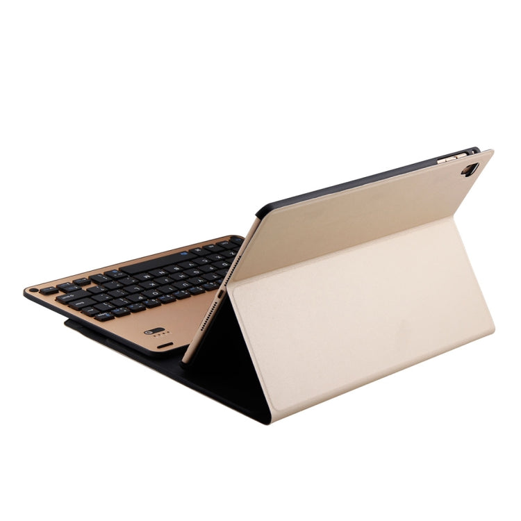 FT-1038B Detachable Bluetooth 3.0 Aluminum Alloy Keyboard + Lambskin Texture Leather Tablet Case for iPad Air / Air 2 / iPad Pro 9.7 inch, with Water Repellent / Three-gear Angle Adjustment / Magnetic / Sleep Function (Gold) by buy2fix