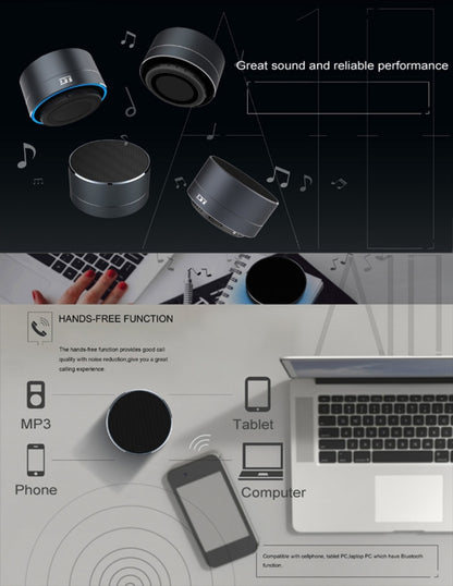 A10 Mini Portable Bluetooth Speaker Built-in MIC & LED, Support Hands-free Calls & TF Card(Black) - Desktop Speaker by buy2fix | Online Shopping UK | buy2fix