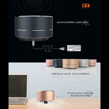 A10 Mini Portable Bluetooth Speaker Built-in MIC & LED, Support Hands-free Calls & TF Card(Rose Gold) - Desktop Speaker by buy2fix | Online Shopping UK | buy2fix