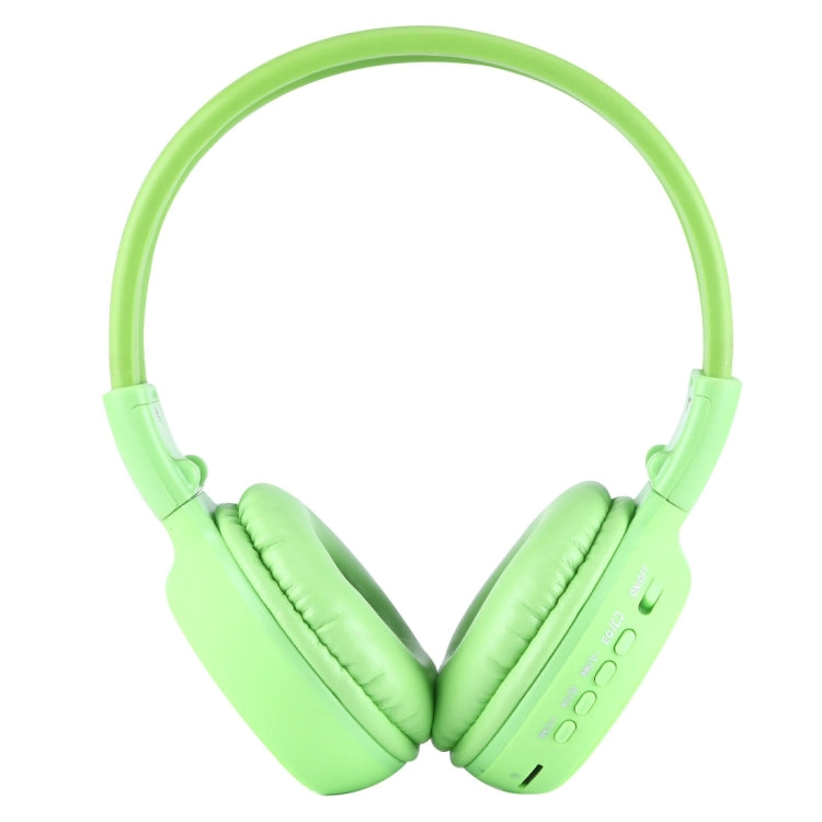 BS-N65 Headband Folding Stereo HiFi Wireless Headphone Headset with LCD Screen & TF Card Slot & LED Indicator Light & FM Function(Green) by buy2fix