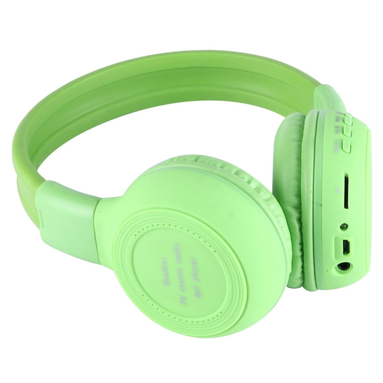 BS-N65 Headband Folding Stereo HiFi Wireless Headphone Headset with LCD Screen & TF Card Slot & LED Indicator Light & FM Function(Green) by buy2fix