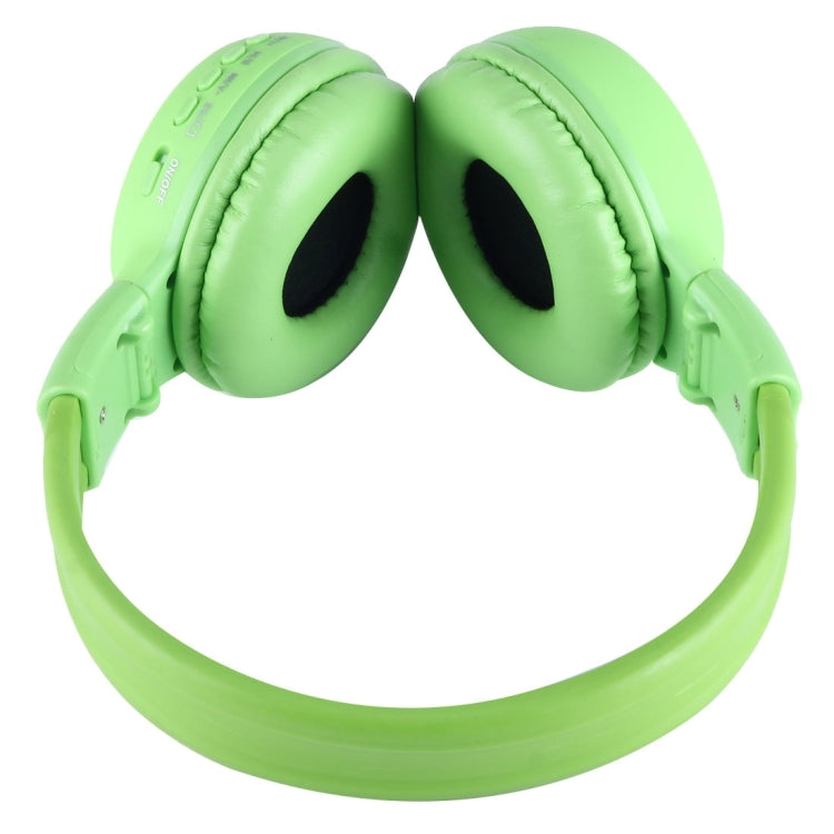 BS-N65 Headband Folding Stereo HiFi Wireless Headphone Headset with LCD Screen & TF Card Slot & LED Indicator Light & FM Function(Green) by buy2fix