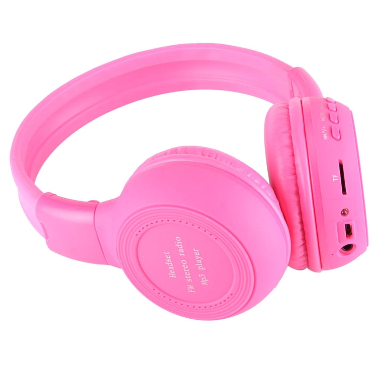 BS-N65 Headband Folding Stereo HiFi Wireless Headphone Headset with LCD Screen & TF Card Slot & LED Indicator Light & FM Function(Magenta) - Headset & Headphone by buy2fix | Online Shopping UK | buy2fix