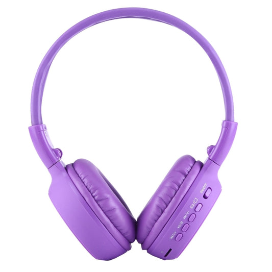 BS-N65 Headband Folding Stereo HiFi Wireless Headphone Headset with LCD Screen & TF Card Slot & LED Indicator Light & FM Function(Purple) by buy2fix