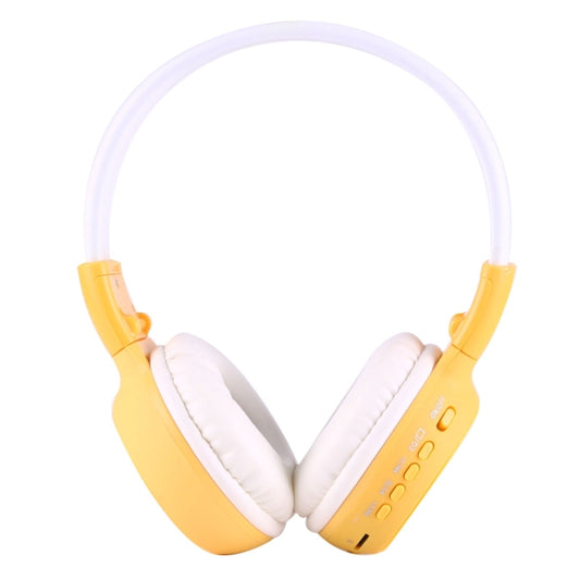 BS-N65 Headband Folding Stereo HiFi Wireless Headphone Headset with LCD Screen & TF Card Slot & LED Indicator Light & FM Function(Yellow) by buy2fix