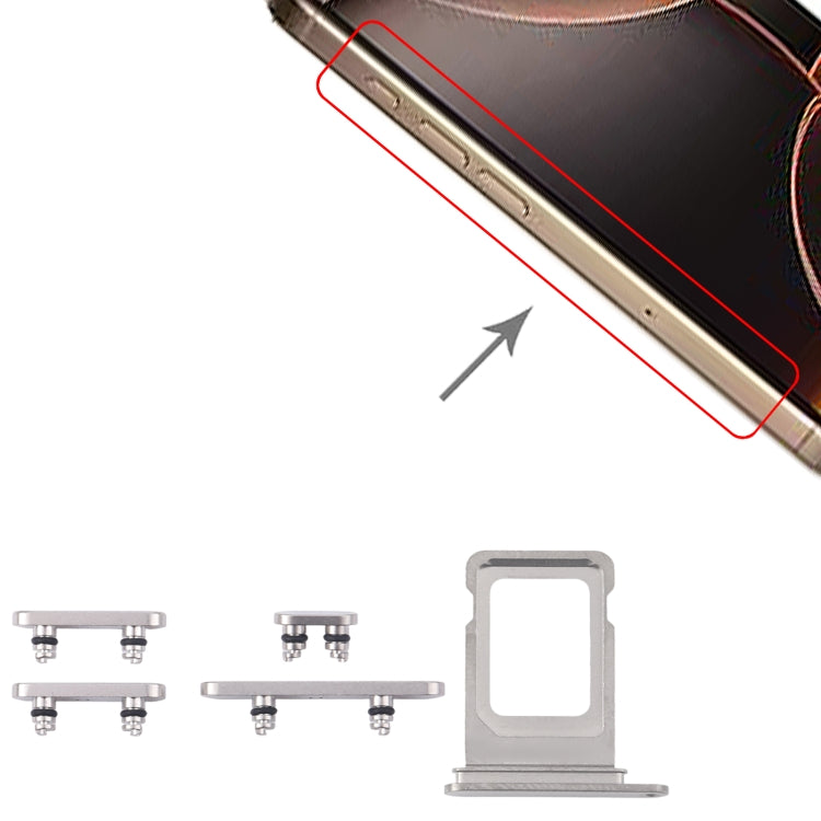 For iPhone 16 Pro Original SIM Card Tray + Side Keys (White) by buy2fix