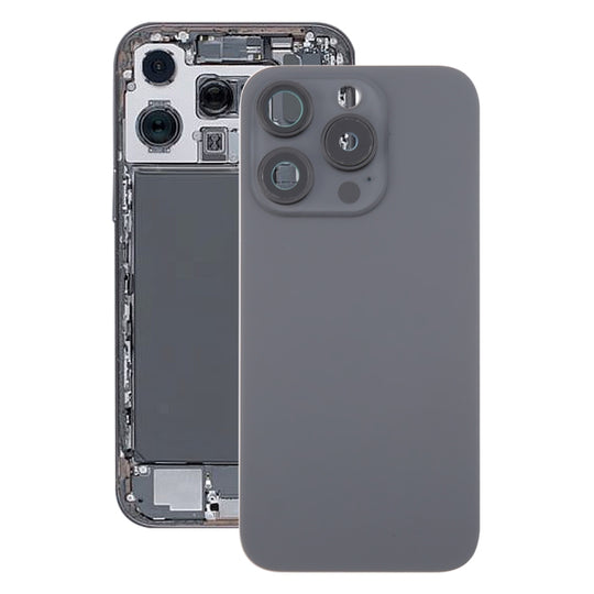 For iPhone 16 Pro Max Glass Battery Back Cover with Camera Lens Frame + MagSafe Magnet(Black)