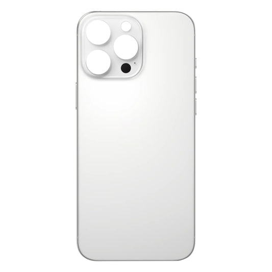 For iPhone 16 Pro Max Easy Replacement Big Camera Hole Glass Back Battery Cover(White) by buy2fix