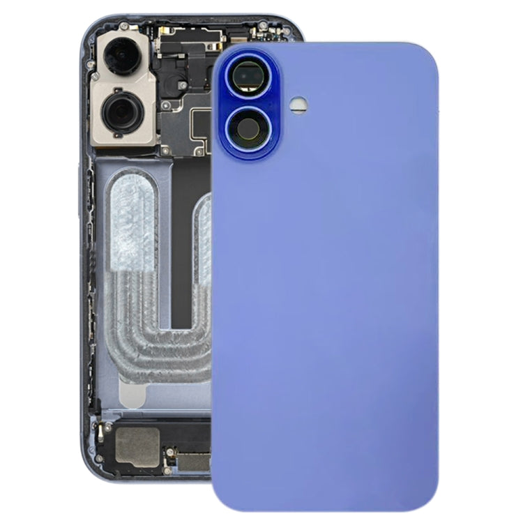 For iPhone 16 Battery Back Cover with Camera Lens Cover(Cyan) by buy2fix