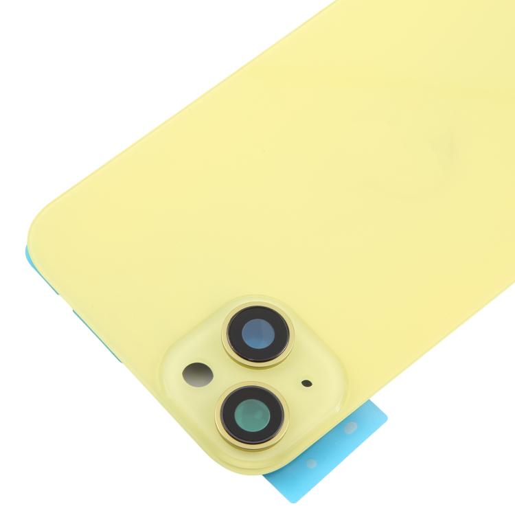 For iPhone 14 Plus EU Version Battery Back Cover with Middle Frame(Yellow) - Back Cover by buy2fix | Online Shopping UK | buy2fix