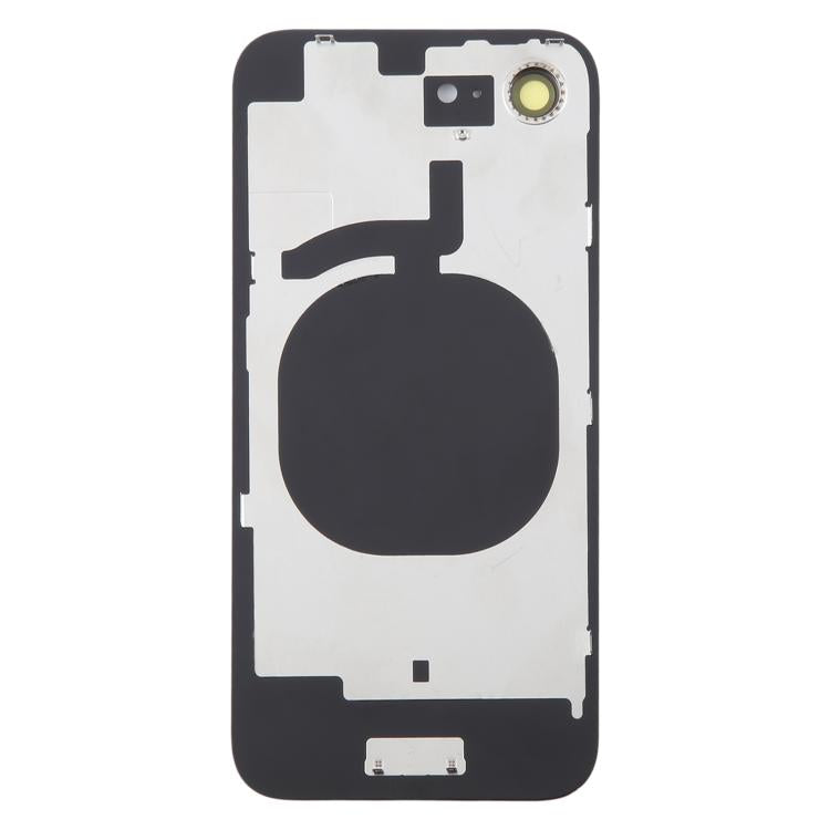 For iPhone 16e Glass Battery Back Cover with Camera Lens Cover(Black) -  by buy2fix | Online Shopping UK | buy2fix
