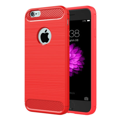 For iPhone 6 Plus & 6s Plus Brushed Texture Fiber TPU Rugged Armor Protective Case(Red) by buy2fix