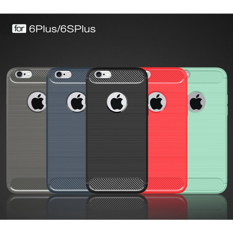 For iPhone 6 Plus & 6s Plus Brushed Texture Fiber TPU Rugged Armor Protective Case(Black) by buy2fix