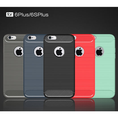For iPhone 6 Plus & 6s Plus Brushed Texture Fiber TPU Rugged Armor Protective Case(Red) by buy2fix
