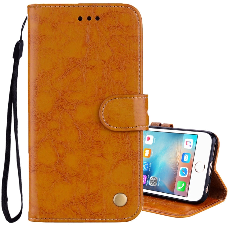 For iPhone 6 Plus & 6s Plus Business Style Oil Wax Texture Horizontal Flip Leather Case with Holder & Card Slots & Wallet (Yellow) by buy2fix