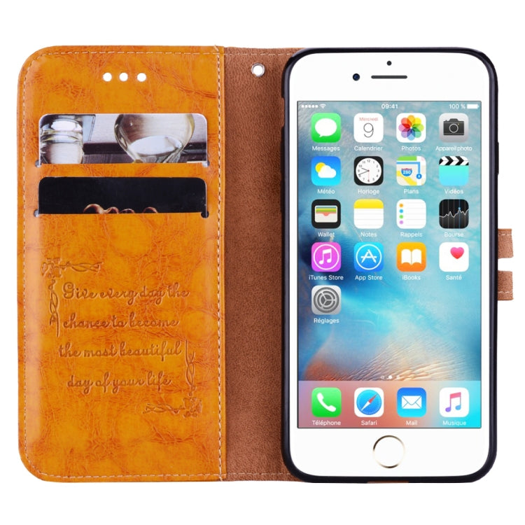 For iPhone 6 Plus & 6s Plus Business Style Oil Wax Texture Horizontal Flip Leather Case with Holder & Card Slots & Wallet (Yellow) by buy2fix